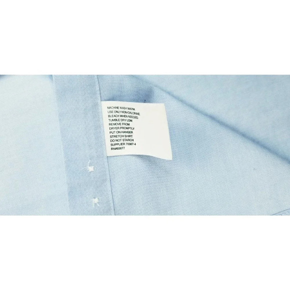 Stafford 17 32-33 Executive Non Iron Fitted Button Down Cotton Pinpoint Oxford - Picture 9 of 9